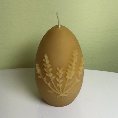 Honey Candles 100% Beeswax Lavender Egg Motif Candle