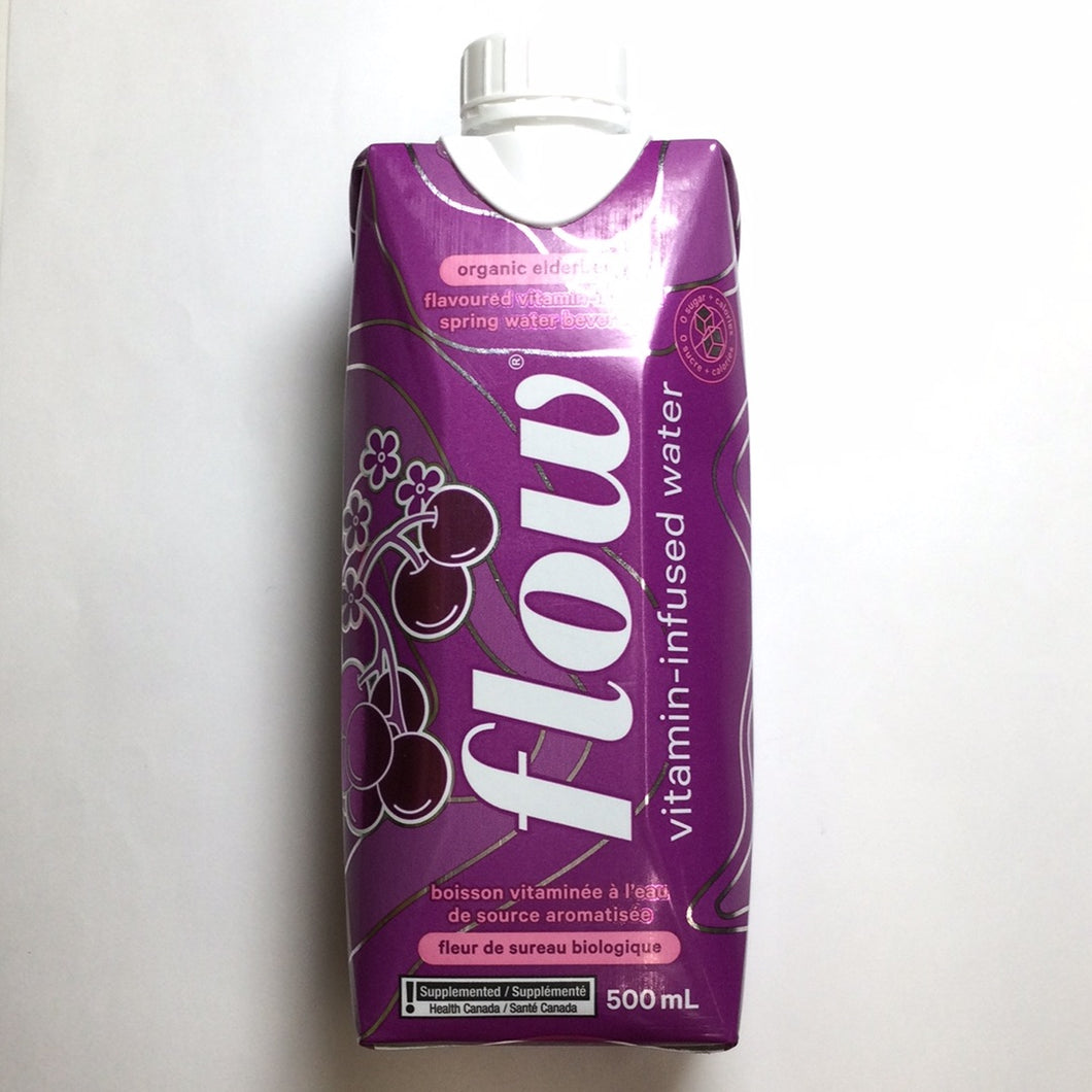FLOW Vitamin-Infused Organic Elderberry Flavoured Spring Water Beverage