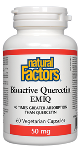 Enzymatically Modified Isoquercitrin (EMIQ) is a highly bioavailable form of quercetin, a bioflavonoid that exerts significant antioxidant effects and helps with immune function. Bioactive Quercetin EMIQ from Natural Factors offers consumers a more efficacious product. 