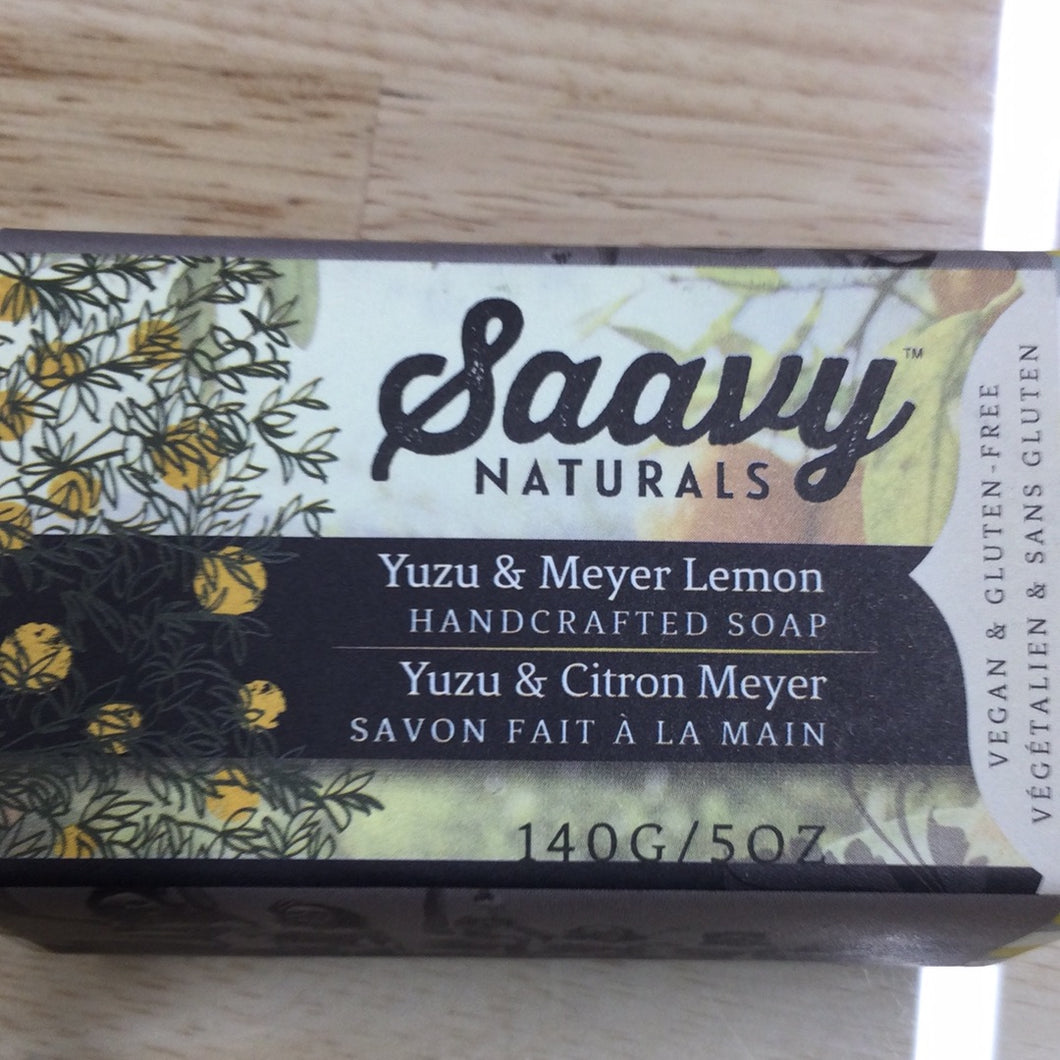 Saavy Naturals Yuzu and Meyer Lemon Soap Bar