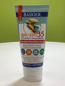 Badger Unscented Sunscreen SPF 35