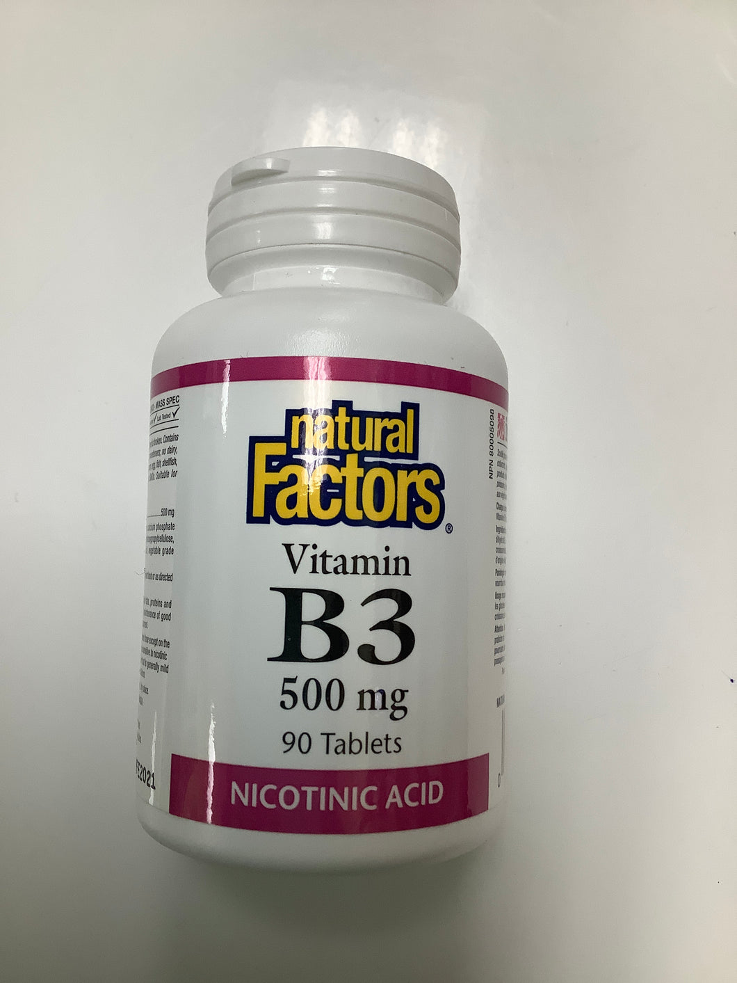 Natural Factors Vitamin B3 500mg