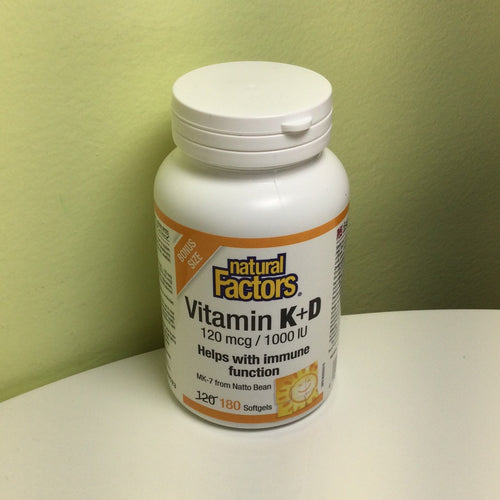 Natural Factors Vitamin K+D 120 mcg/ 1000 IU