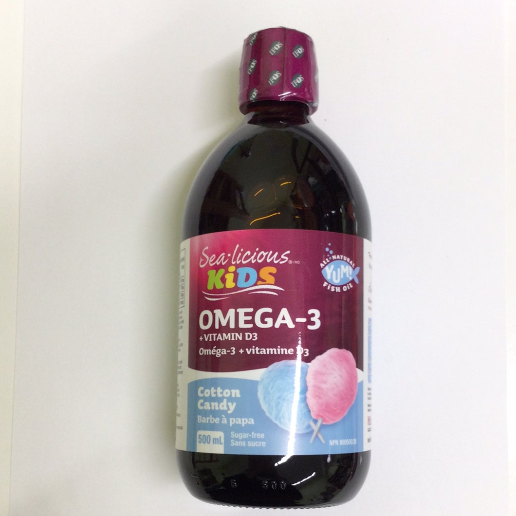 Sea-Licious Kids Omega-3 Plus Vitamin D3 Cotton Candy